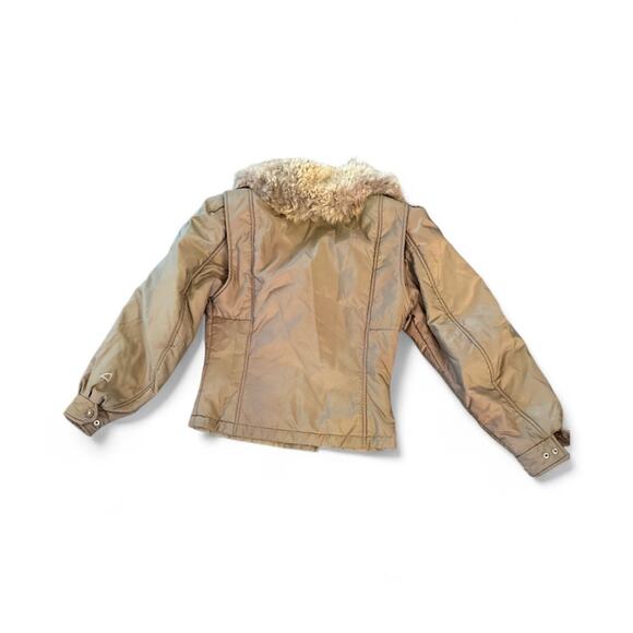 Vintage Head Iridescent Beige Coyote Fur SKI JACKET SZ S/M - Picture 6 of 7